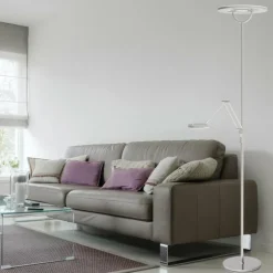 Lampadaire à vasque Steinhauer Soleil LED Acier brossé, 2 lumières