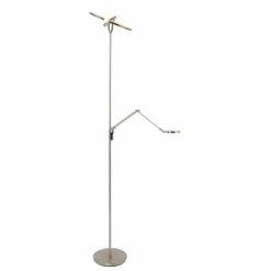 Lampadaire à vasque Steinhauer Soleil LED Acier brossé, 2 lumières