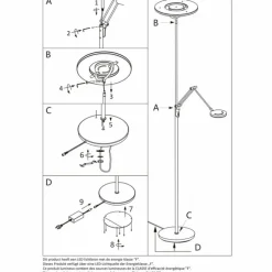 Lampadaire à vasque Steinhauer Soleil LED Noir, 2 lumières
