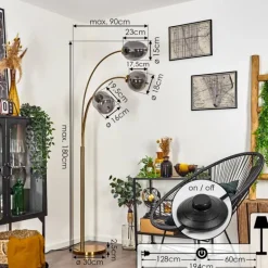 Lampadaire Verbania Laiton, 3 lumières