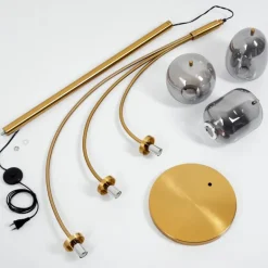 Lampadaire Verbania Laiton, 3 lumières