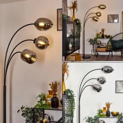 Lampadaire Verbania Noir, 3 lumières