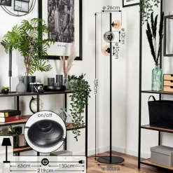 Lampadaire - Verre 10 cm, 12 cm Remaisnil Ambre, Fumé, 3 lumières