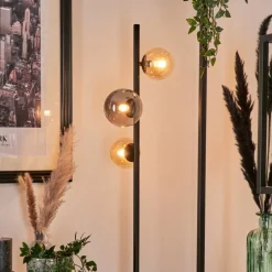 Lampadaire - Verre 10 cm, 12 cm Remaisnil Ambre, Fumé, 3 lumières