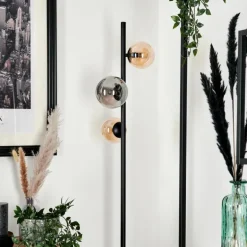 Lampadaire - Verre 10 cm, 12 cm Remaisnil Ambre, Fumé, 3 lumières