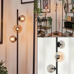 Lampadaire - Verre 10 cm, 12 cm Remaisnil Ambre, Fumé, 3 lumières