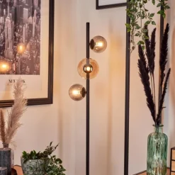 Lampadaire - Verre 10 cm, 12 cm Remaisnil Ambre, Fumé, 3 lumières