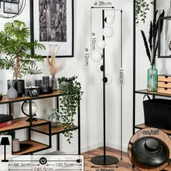 Lampadaire - Verre 10 cm, 12 cm Remaisnil Blanc, 6 lumières