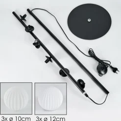 Lampadaire - Verre 10 cm, 12 cm Remaisnil Blanc, 6 lumières