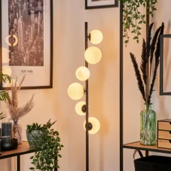 Lampadaire - Verre 10 cm, 12 cm Remaisnil Blanc, 6 lumières