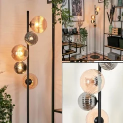 Lampadaire - Verre 12 cm, 15 cm Remaisnil Noir, 5 lumières