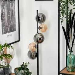 Lampadaire - Verre 12 cm, 15 cm Remaisnil Noir, 5 lumières