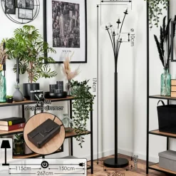 Lampadaire - Verre 10 cm Bernado Clair, 6 lumières