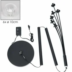 Lampadaire - Verre 10 cm Bernado Clair, 6 lumières