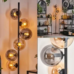 Lampadaire - Verre 15 cm Gastor Ambre, Fumé, 6 lumières