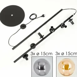 Lampadaire - Verre 15 cm Gastor Ambre, Fumé, 6 lumières