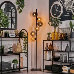 Lampadaire - Verre 15 cm Gastor Ambre, Fumé, 6 lumières