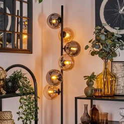 Lampadaire - Verre 15 cm Gastor Ambre, Fumé, 6 lumières