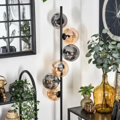 Lampadaire - Verre 15 cm Gastor Ambre, Fumé, 6 lumières