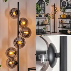 Lampadaire - Verre 15 cm Gastor Fumé, 6 lumières