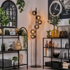 Lampadaire - Verre 15 cm Gastor Fumé, 6 lumières