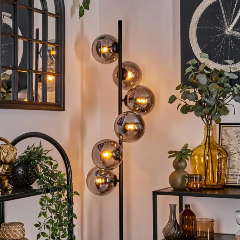 Lampadaire - Verre 15 cm Gastor Fumé, 6 lumières