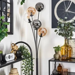 Lampadaire - Verre 15 cm Gastor Ambre, Clair, Fumé, 5 lumières