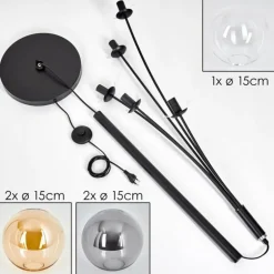 Lampadaire - Verre 15 cm Gastor Ambre, Clair, Fumé, 5 lumières