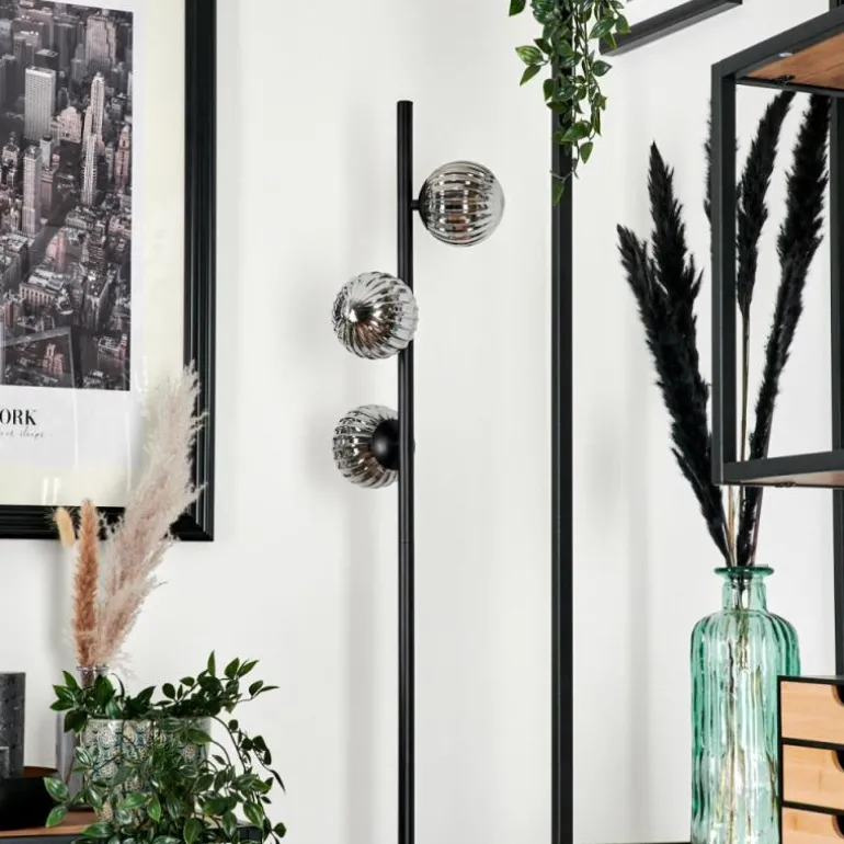 Lampadaire - Verre 10 cm Remaisnil Fumé, 3 lumières