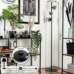 Lampadaire - Verre 10 cm Remaisnil Fumé, 3 lumières