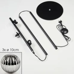 Lampadaire - Verre 10 cm Remaisnil Fumé, 3 lumières