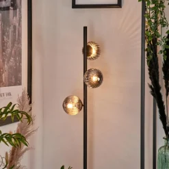 Lampadaire - Verre 10 cm Remaisnil Fumé, 3 lumières