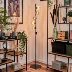 Lampadaire - Verre 10 cm Remaisnil Ambre, 6 lumières