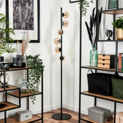 Lampadaire - Verre 10 cm Remaisnil Ambre, 6 lumières