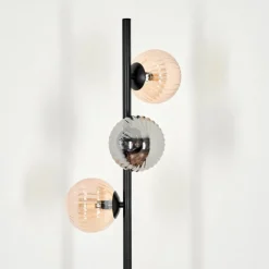 Lampadaire - Verre 12 cm Remaisnil Noir, 3 lumières