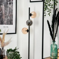 Lampadaire - Verre 12 cm Remaisnil Noir, 3 lumières