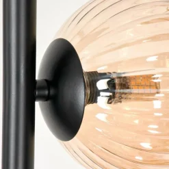 Lampadaire - Verre 12 cm Remaisnil Noir, 3 lumières