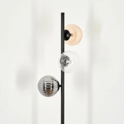 Lampadaire - Verre 12 cm Remaisnil Noir, 3 lumières