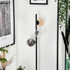 Lampadaire - Verre 12 cm Remaisnil Noir, 3 lumières