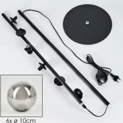 Lampadaire - Verre Remaisnil Noir, 6 lumières