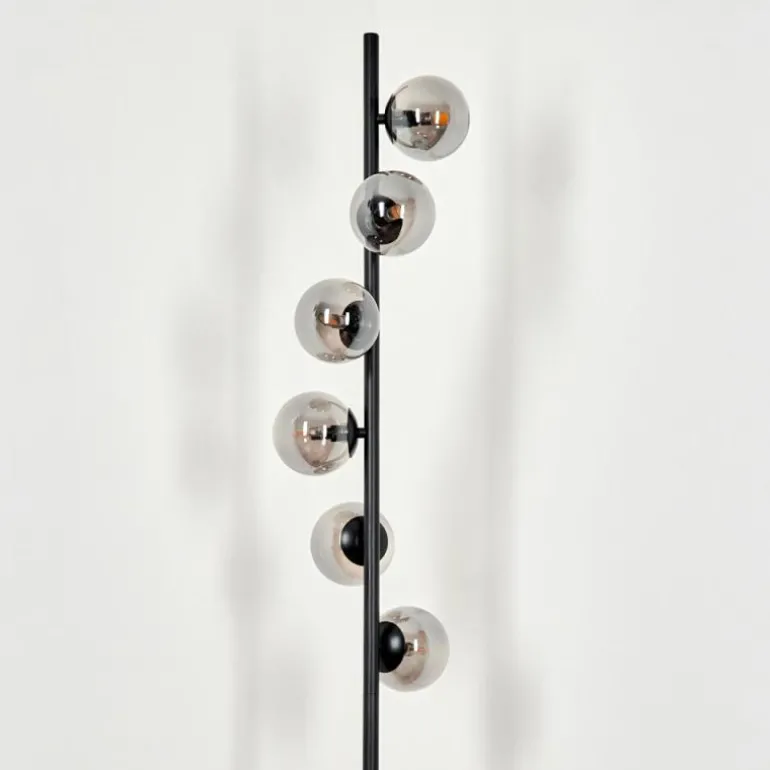 Lampadaire - Verre Remaisnil Noir, 6 lumières