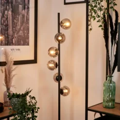 Lampadaire - Verre Remaisnil Noir, 6 lumières