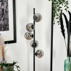 Lampadaire - Verre Remaisnil Noir, 5 lumières