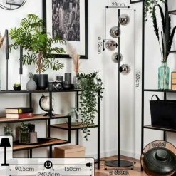 Lampadaire - Verre Remaisnil Noir, 5 lumières