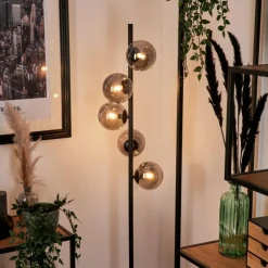 Lampadaire - Verre Remaisnil Noir, 5 lumières