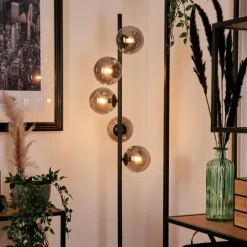 Lampadaire - Verre Remaisnil Noir, 5 lumières