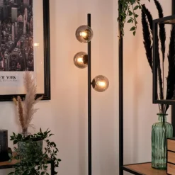 Lampadaire - Verre Remaisnil Noir, 3 lumières