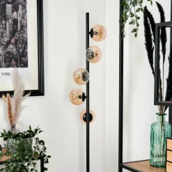 Lampadaire - Verre Remaisnil Ambre, 5 lumières