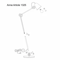 Lampadaire Anne Lighting ANNE Noir, 1 lumière
