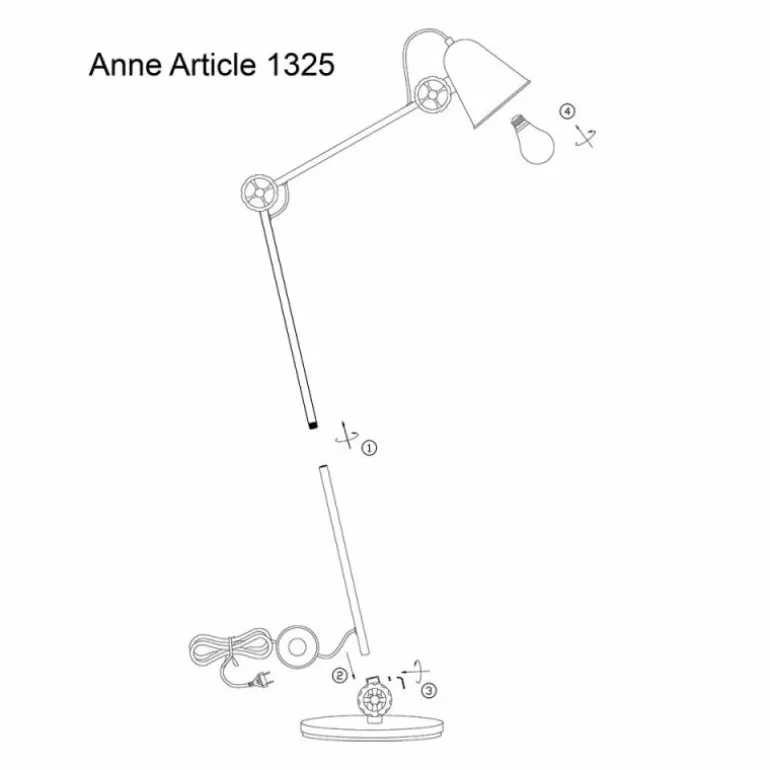 Lampadaire Anne Lighting ANNE Noir, 1 lumière
